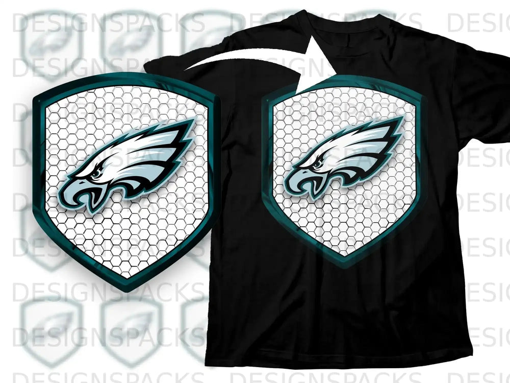 Eagle Emblem with Honeycomb Pattern Shield T-Shirt