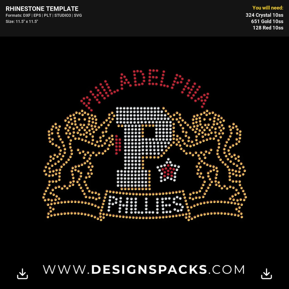 Philadelphia Phillies Modelo Beer Rhinestone Digital Template