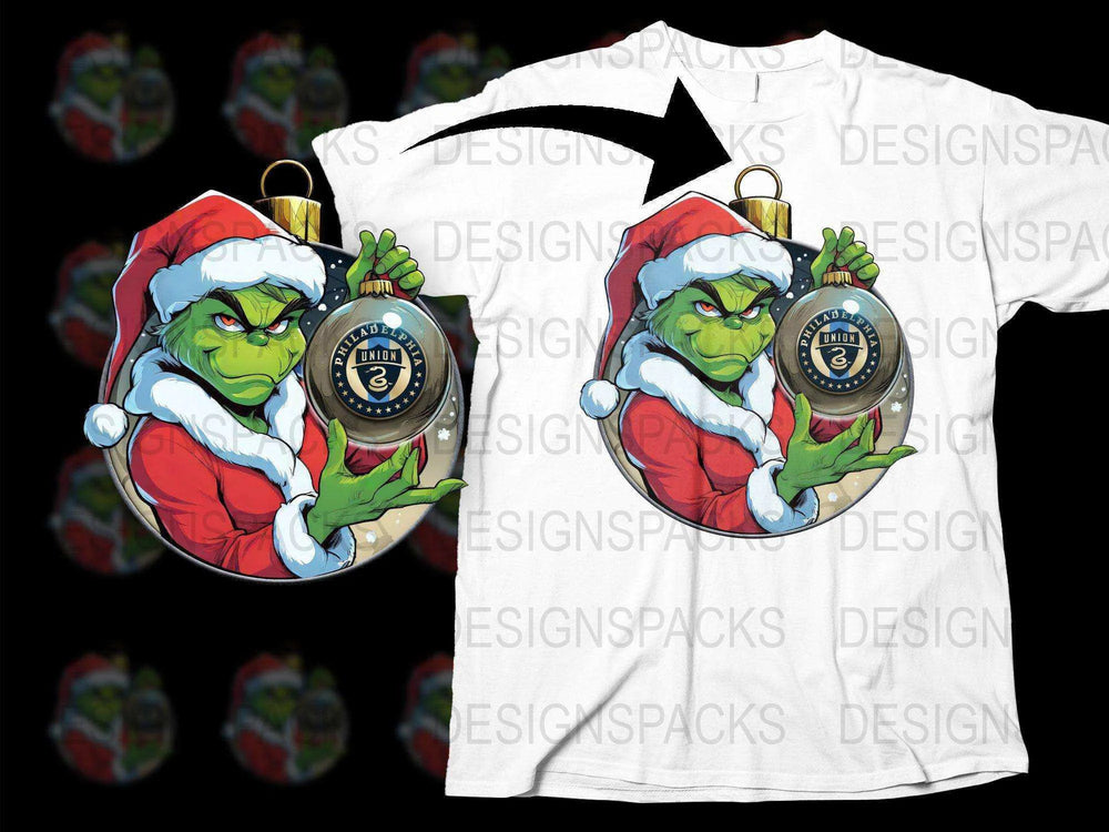 Philadelphia Union Grinch Santa Holiday Png Digital Download