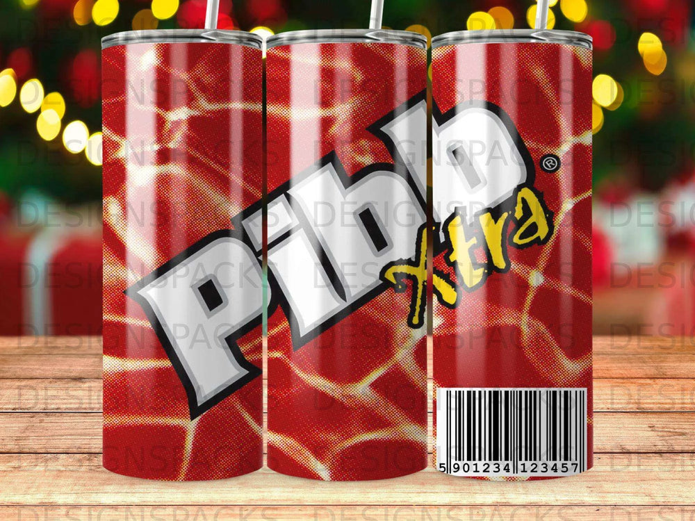 Pibb Xtra Retro Beverage Brand Tumbler Digital Wrap Design