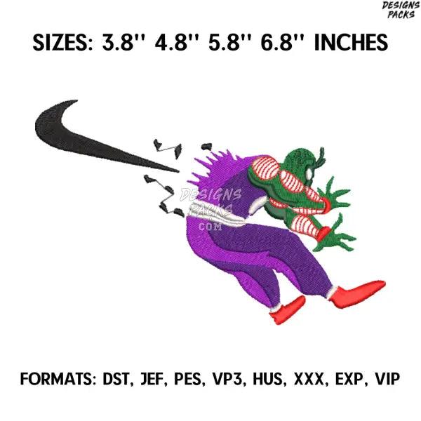 Piccolo E Ralph Embroidery Design File, Anime Embroidery Design, Machine embroidery, Anime Pes Design Brother