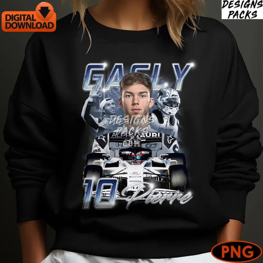 Pierre Gasly Digital F1 Racing Star Collage Alphatauri Driver Art Instant Download Png