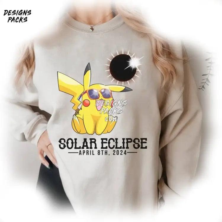 Pikachu Solar Eclipse 2024 Total Png Design