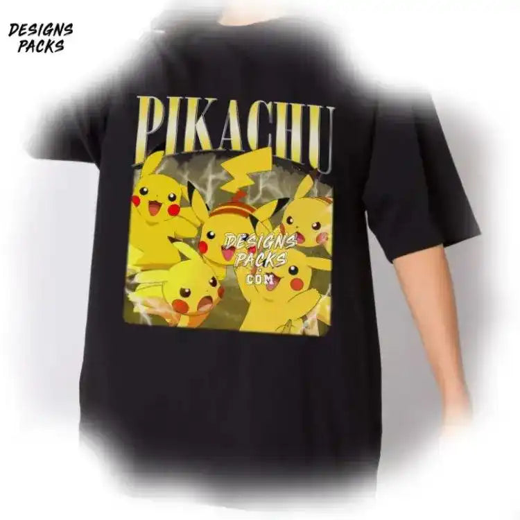Pikachu Vintage Graphic Bootleg Rap Png Design