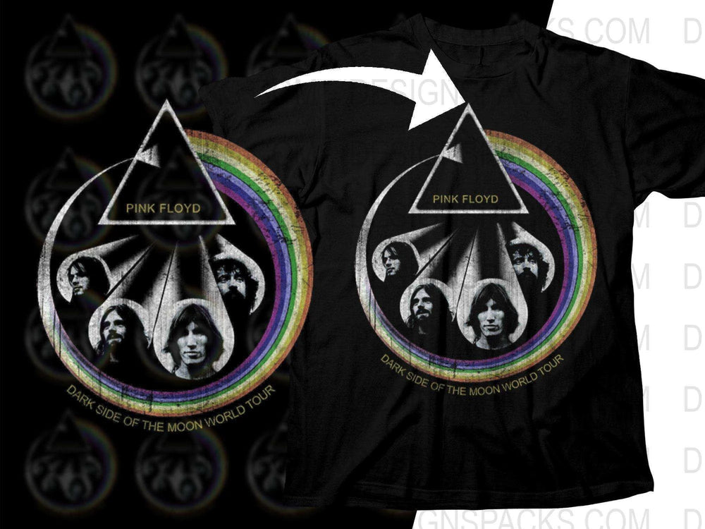 Pink Floyd Dark Side Of The Moon World Tour Png Halftone Digital Download