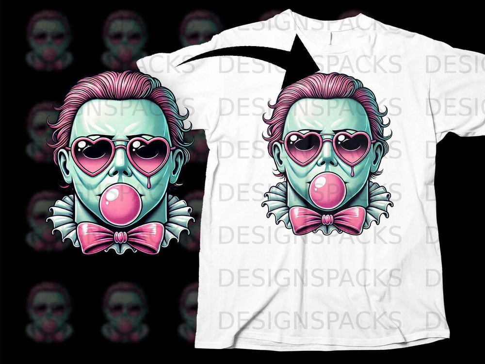 Neon Heart Glasses and Bubblegum T-Shirt Design