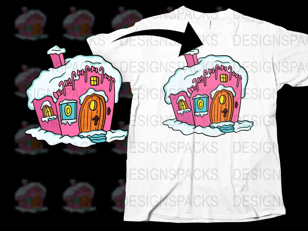 Colorful Fantasy Cupcake House Graphic T-Shirt, Cute Whimsical Tee, Kids and Adult Sizes Available