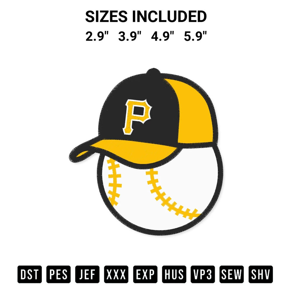 Pittsburgh Pirates Baseball Cap Embroidery Design