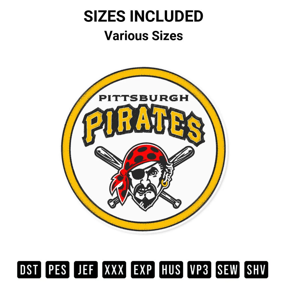 Pittsburgh Pirates Baseball Embroidery Design