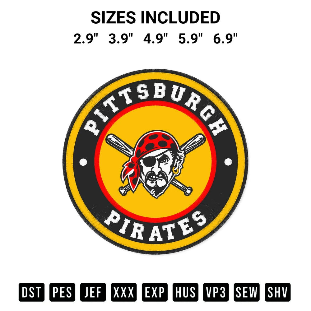 Pittsburgh Pirates Circle Embroidery Design