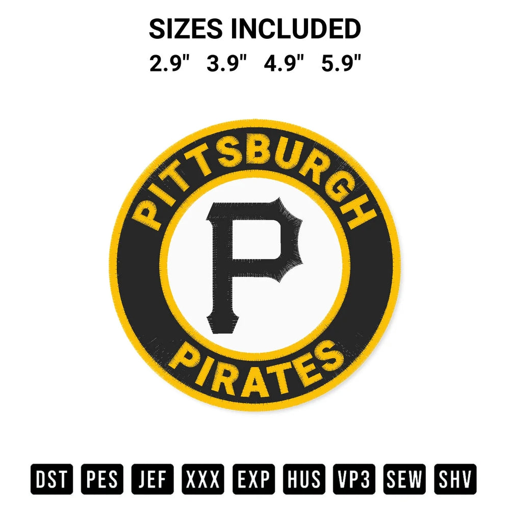 Pittsburgh Pirates Circular Logo Embroidery Design