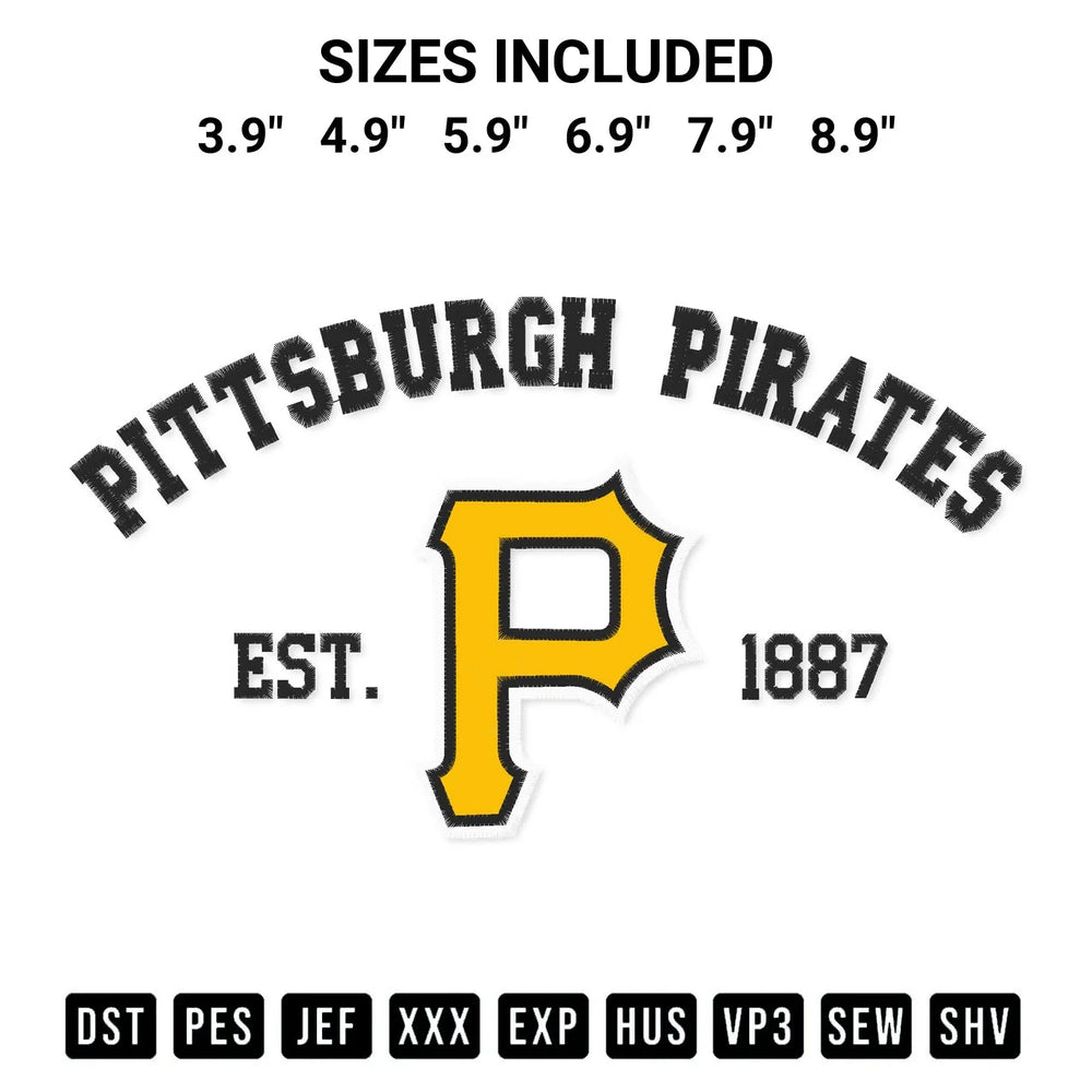 Pittsburgh Pirates Est 1887 Embroidery Design