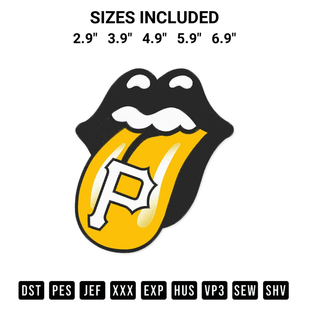 Pittsburgh Pirates Tongue Embroidery Design