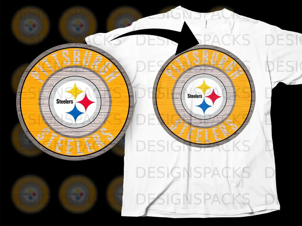 Pittsburgh Steelers Logo Design on White T-Shirt