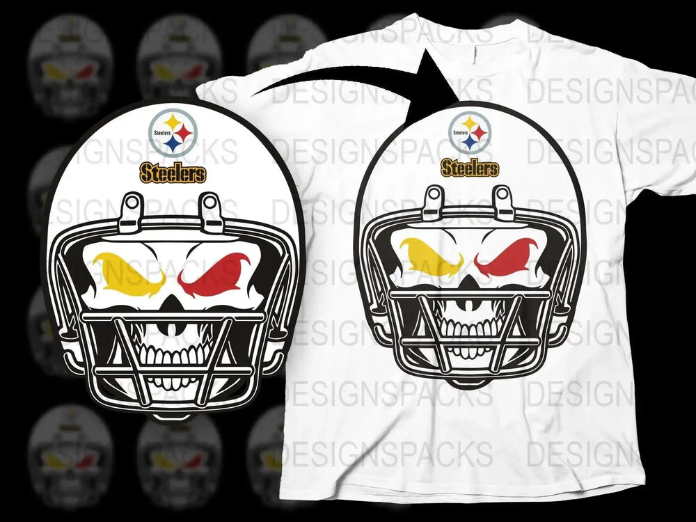 Pittsburgh Steelers Themed T-Shirt, Football Helmet Graphic Tee, Fan Apparel, Sports Merchandise, Unisex Clothing