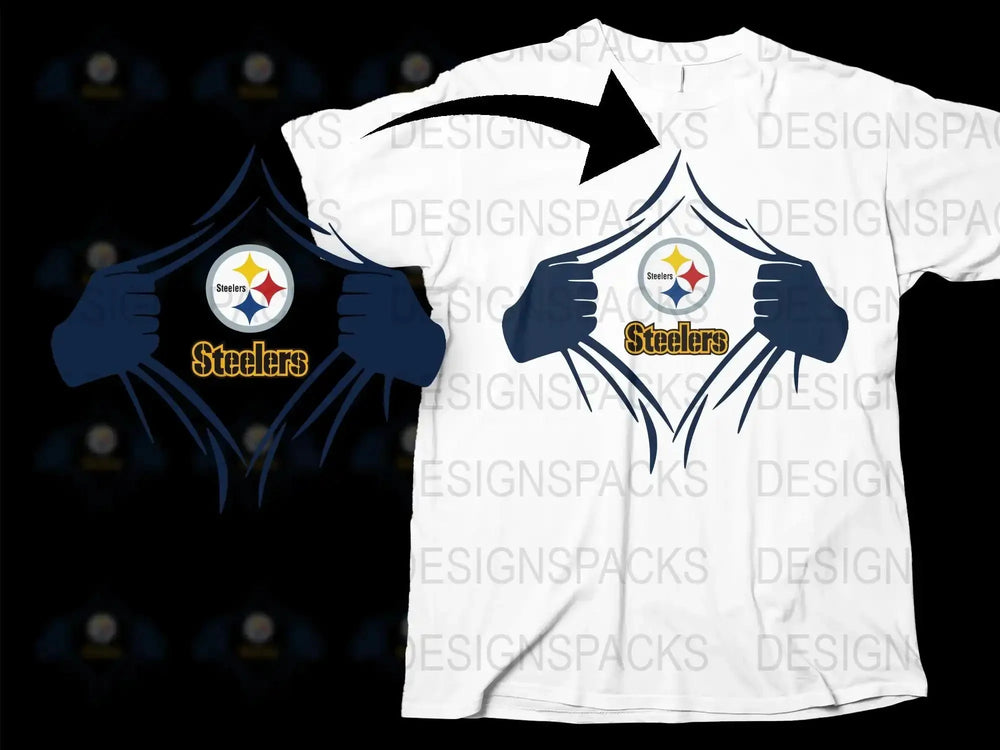 Pittsburgh Steelers Superhero T-Shirt, Fan Art Graphic Tee, Football Team Apparel, Unique Sports Gift Idea