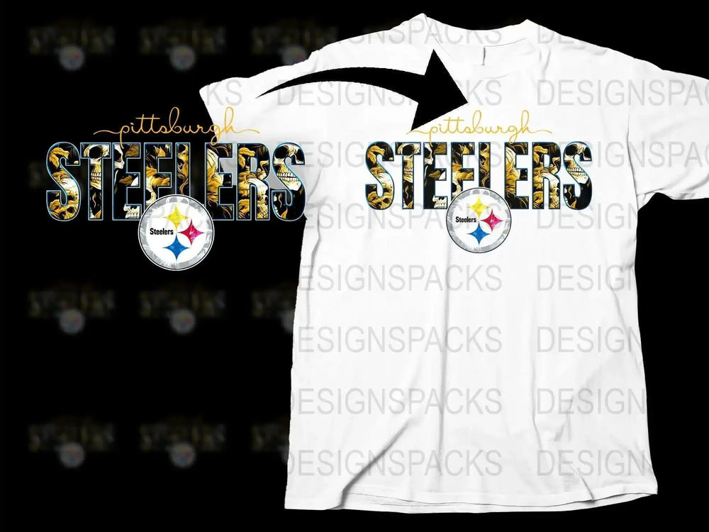 Pittsburgh Steelers Inspired T-Shirt, Sports Fan Apparel, NFL Team Logo Graphic Tee