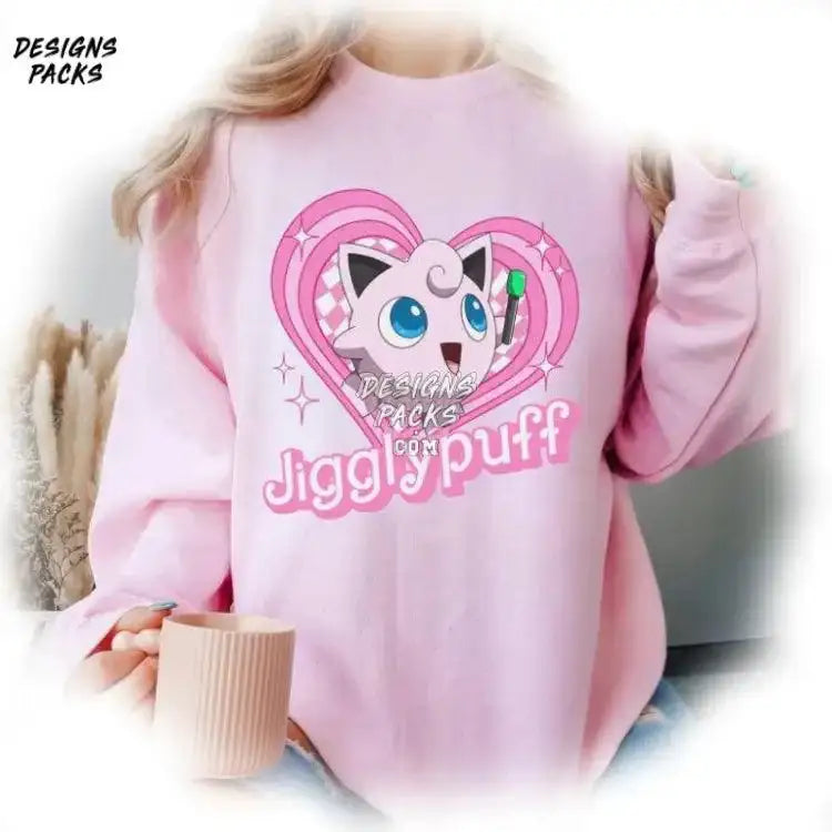 Pkm Jigglypuff Anime Pink Doll Heart Png Design