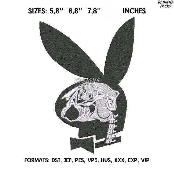 Playboy Skeleton Anime Stickdesign