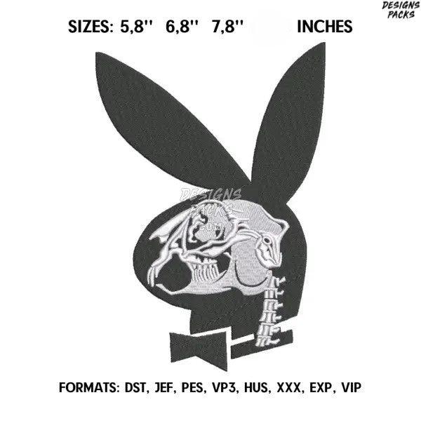 Playboy Skeleton Anime Embroidery design