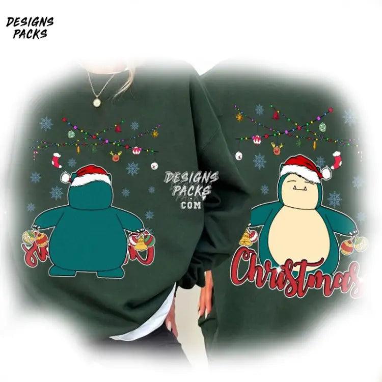 Pocket Monster Christmas Video Game Snorlax Png Design