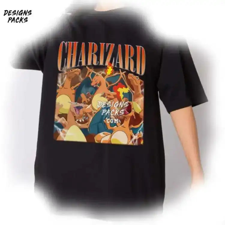 Pocket Monster Homage Tv Charizard Vintage Graphic Png Design