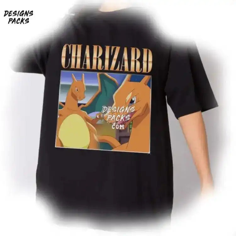 Pocket Monster Homage Tv Charizard Vintage Graphic Png Design