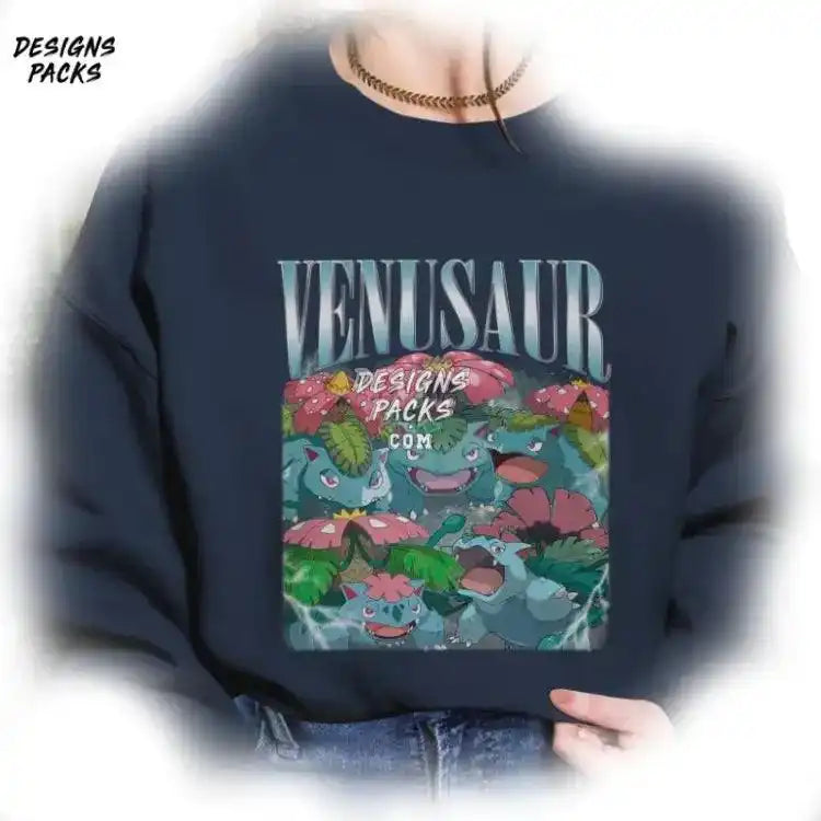 Pocket Monster Homage Tv Venusaur Vintage Graphic Png Design