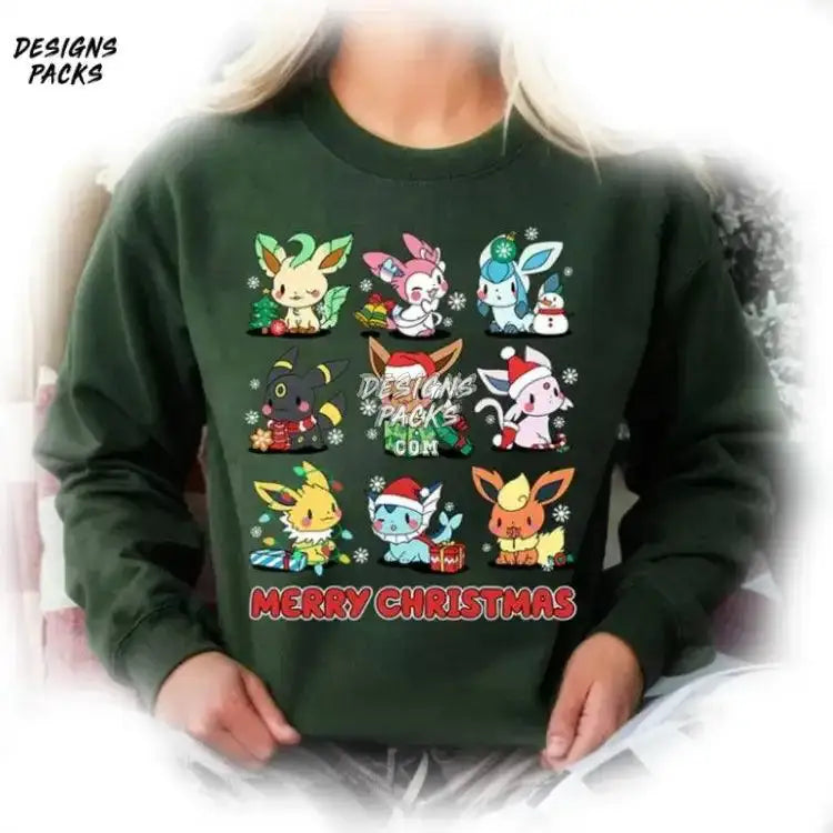Pocket Monsters Anime Christmas For Kids Eeveelution Png Design