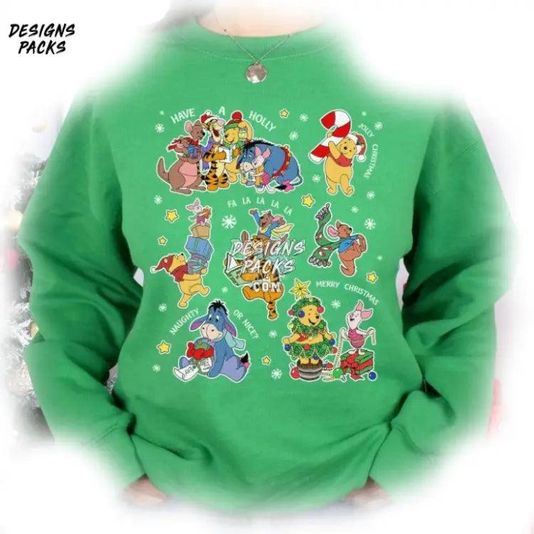 Pooh And Friends Christmas Cartoon Land Holiday Trip Png Design