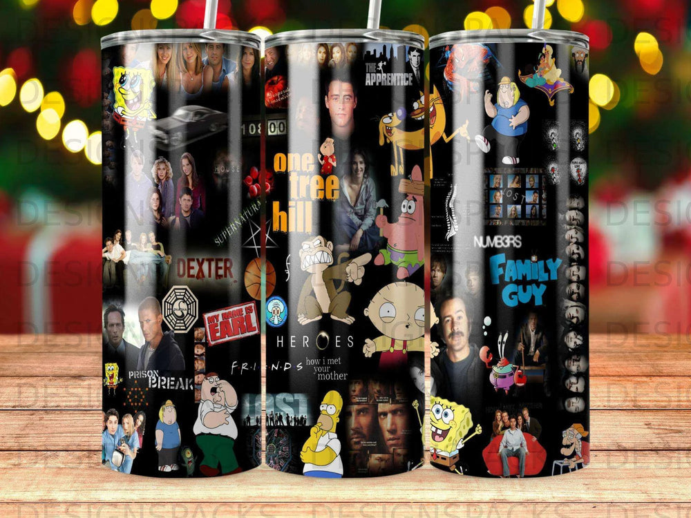 Popular TV Show Cartoon Movie Design Tumbler Digital Wrap Design