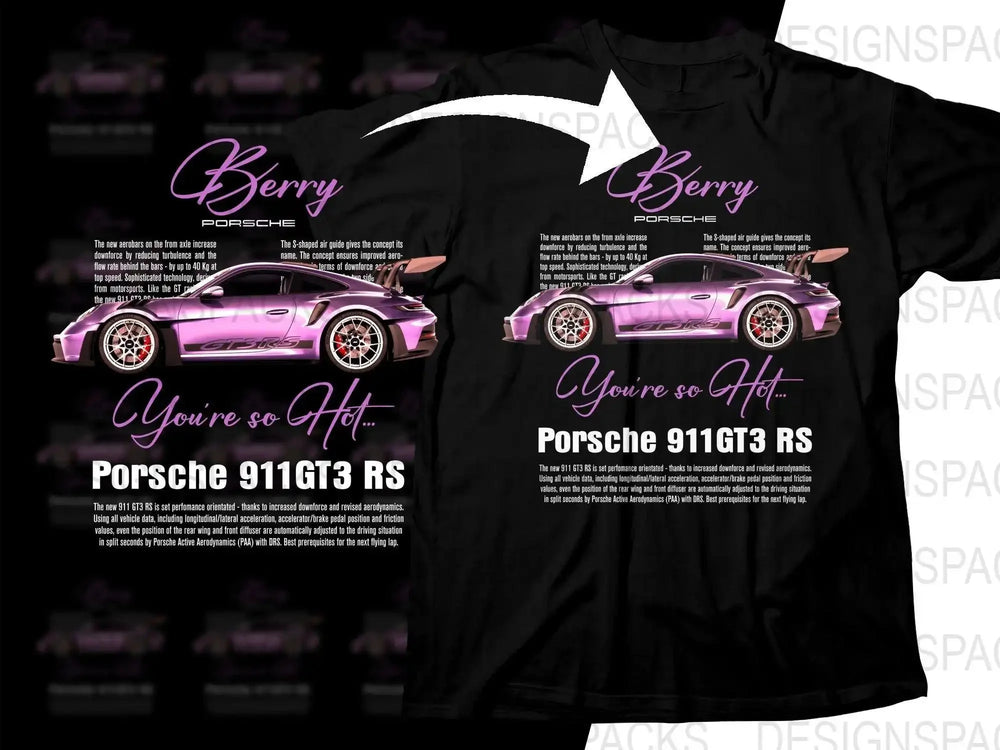 Porsche Berry You're So Hot Png Digital Download