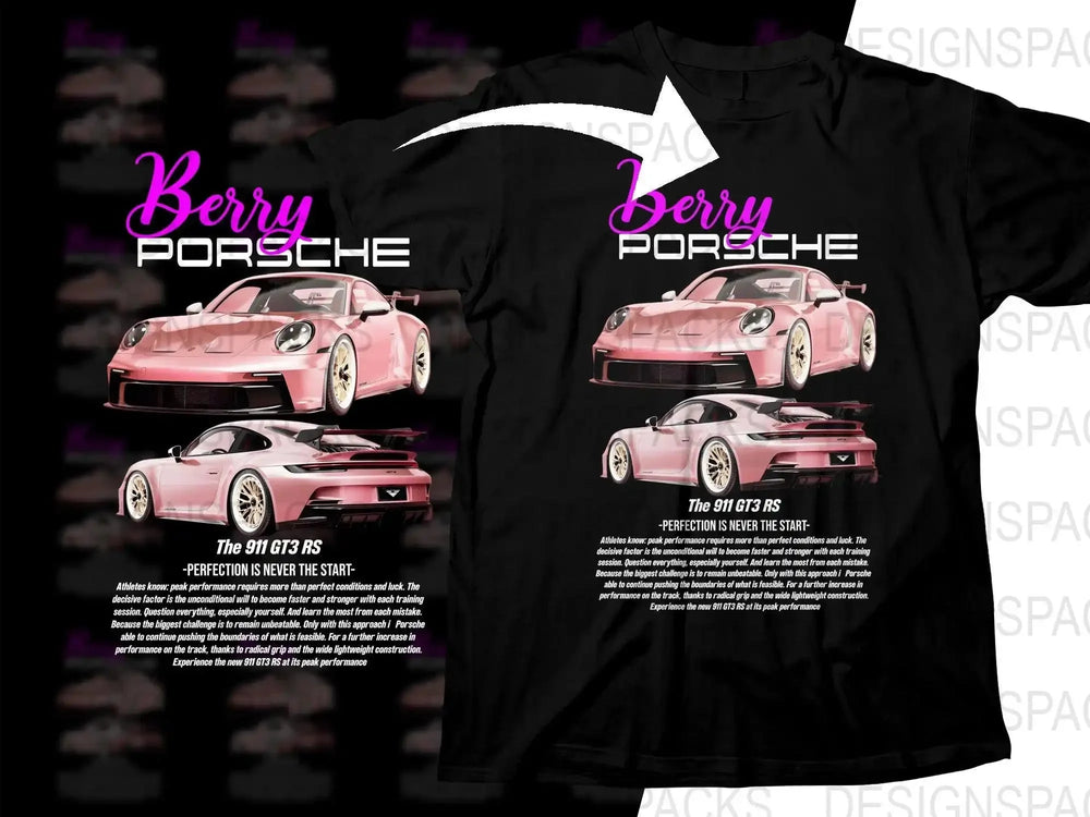 Porsche Sleek Berry Racing Car Png Digital Download