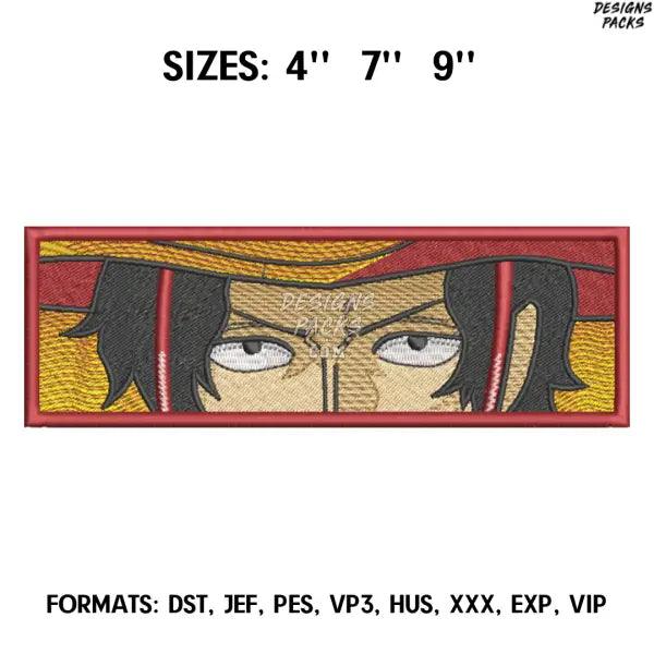 Portgas D. Ace Eyes Embroidery Design, One Piece Anime Embroidery Design, Machine Embroidery Design. Anime Inspired