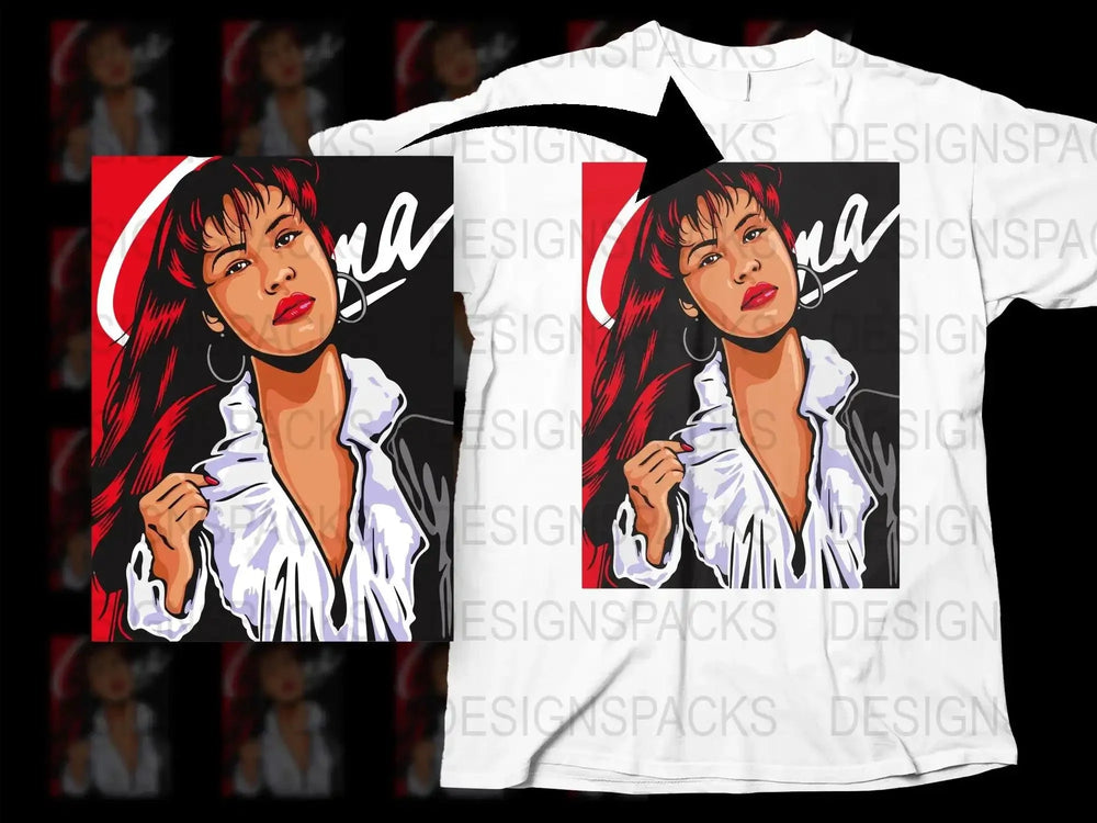 Portrait Art of Iconic Figure Women's Streetwear Png Digital Download