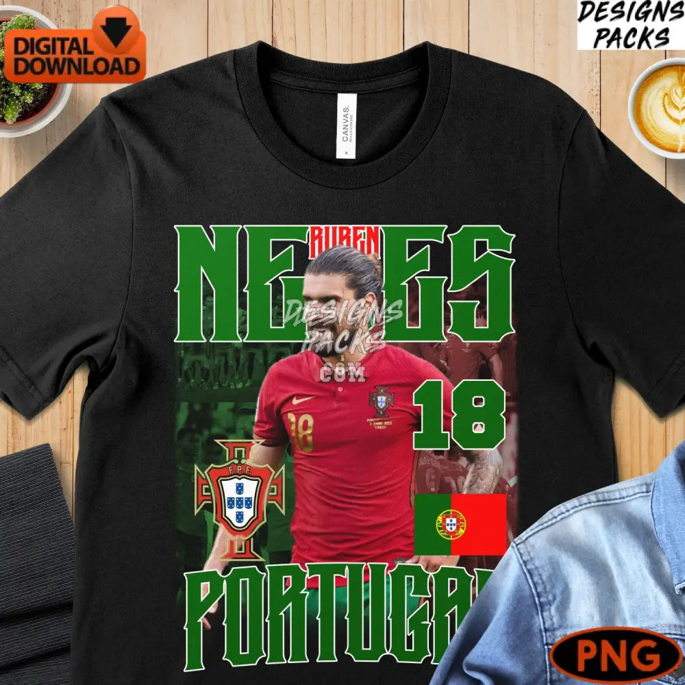 Portugal Soccer Player Digital Instant Download Png Sports Football Fan Gift Home