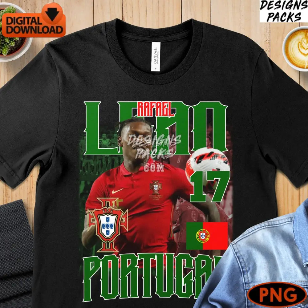 Portugal Soccer Player Digital Sports Fan Art Instant Download Football Enthusiast Gift Red And