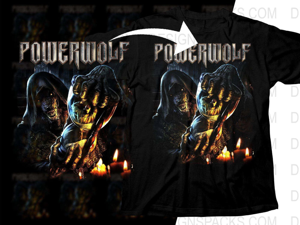 Powerwolf Band Rock Design Heavy Metal Art Png Halftone Digital Download