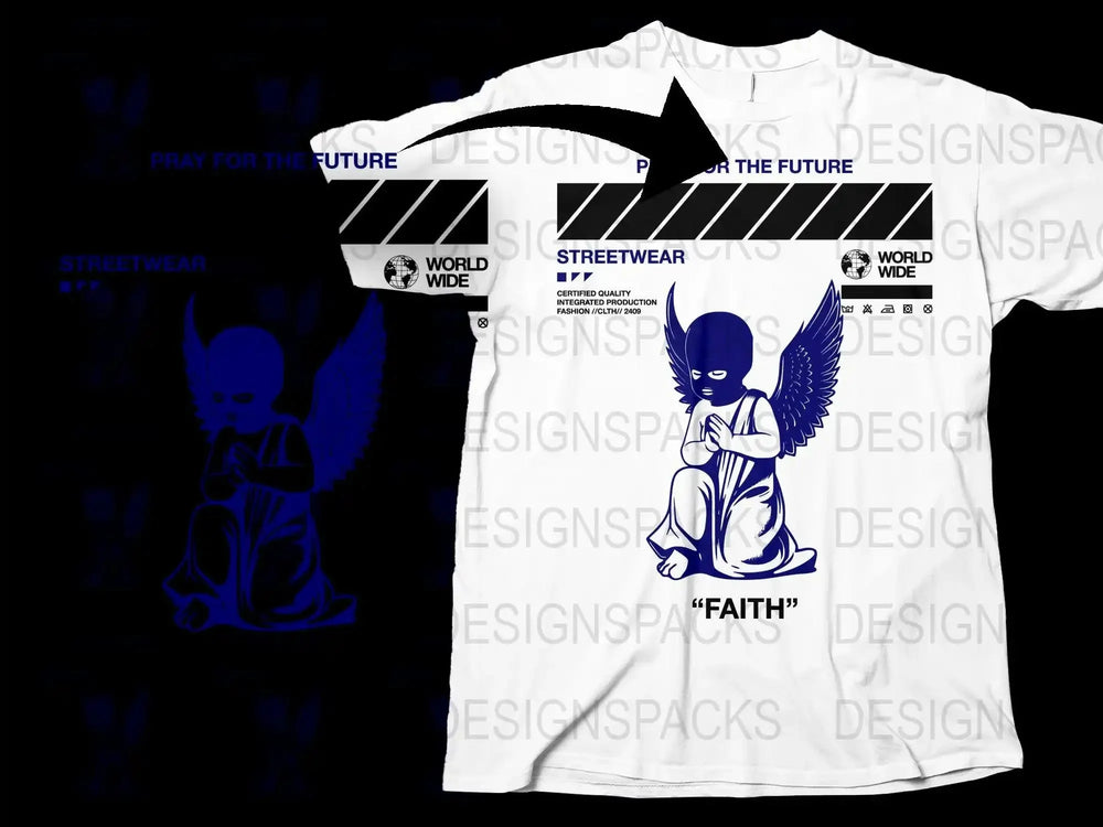 Pray For The Future Angel Design Faith Png Digital Download