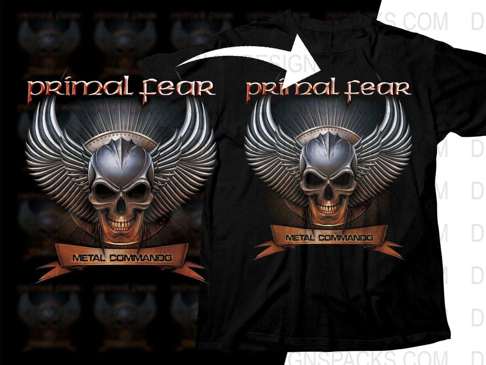 Primal Fear Metal Commando Design Rock Png Halftone Digital Download