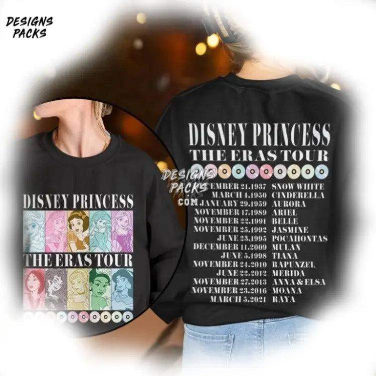 Princess Concert Cinderella Ariel Jasmine Snow White Cartoon Eras Tour Png Design