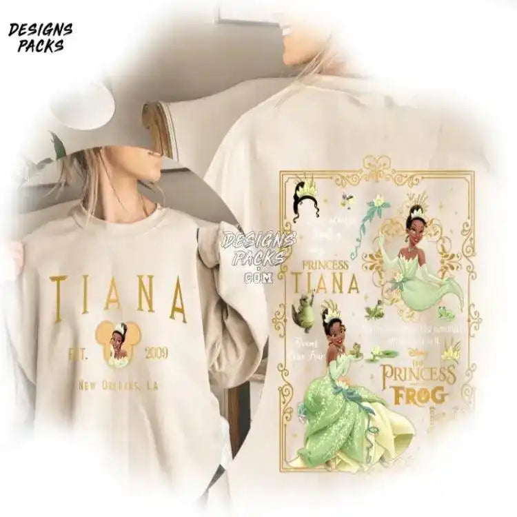 Princess Outfit Tiana Cartoon Png Design