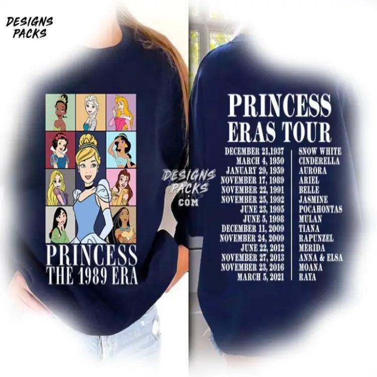Princess Tour - Dated Cinderellä Cartoon Eras Tour Sublimation Png Design