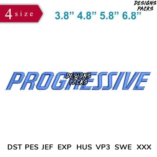 Progressive Embroidery Design 3.8" 4.8" 5.8" 6.8"