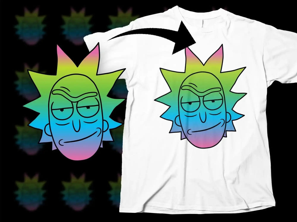 Psychedelic Rick Face Cool Graphic Png Digital Download