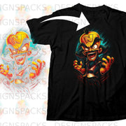 Black t-shirt featuring the character Dr. Neo Cortex with a bright yellow head and red accents.