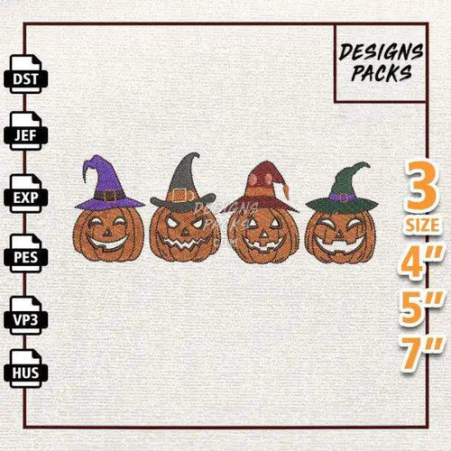 Pumpkin Face Pumpkin Halloween Embroidery Design