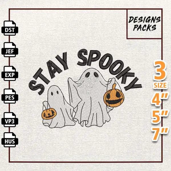 Pumpkin Ghost Embroidery Design