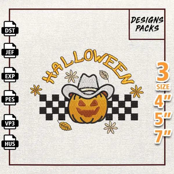 Pumpkin Horror Halloween Embroidery Design