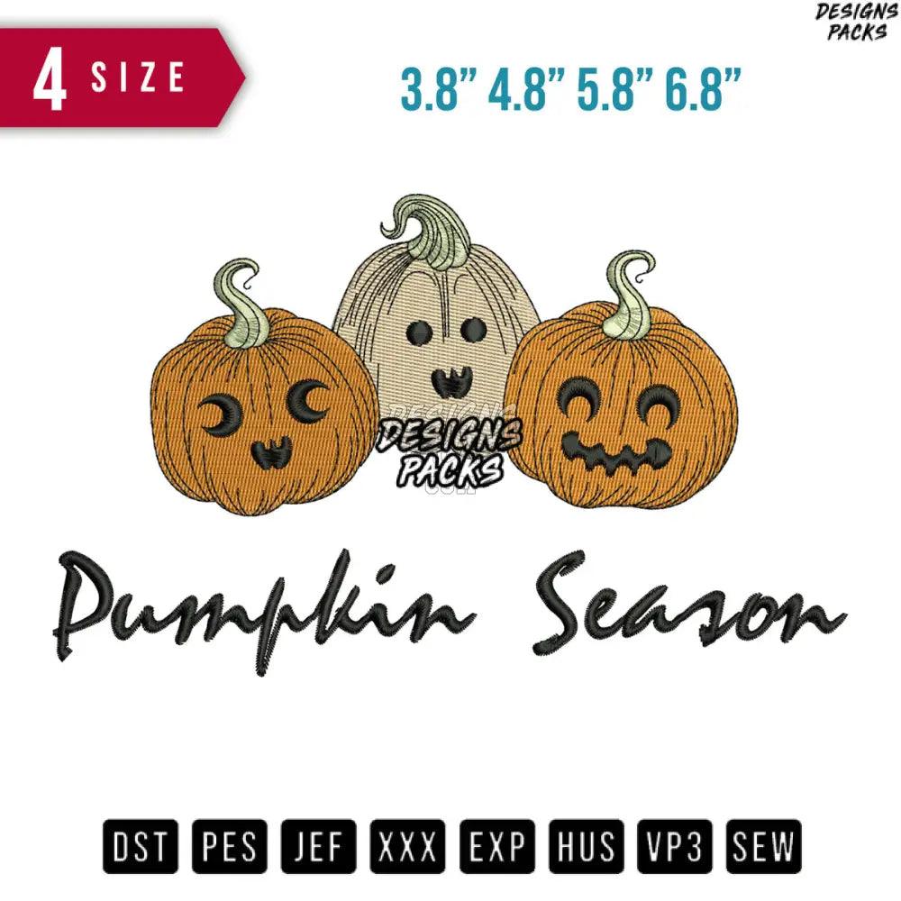 Pumpkin Season Halloween Embroidery Design